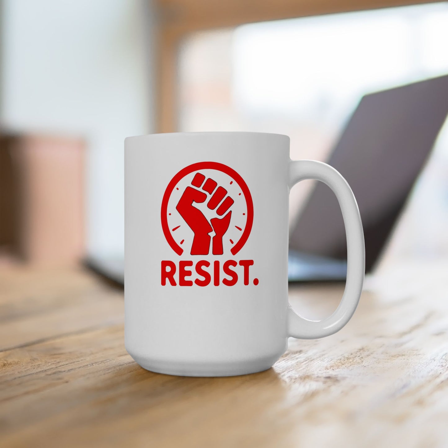 RESIST - Bold Design White Ceramic Mug - 11oz & 15oz