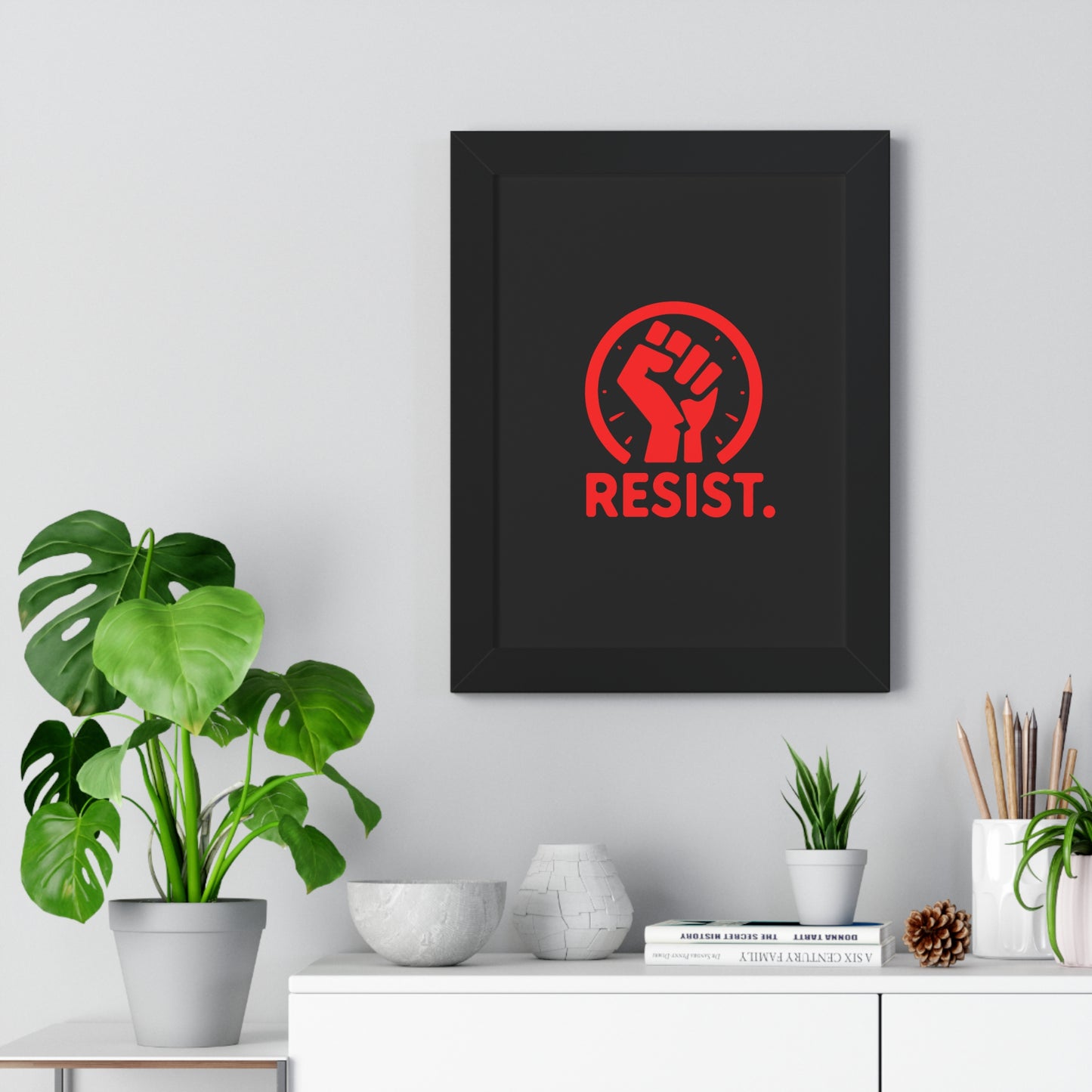 Framed Vertical "Resist" Poster