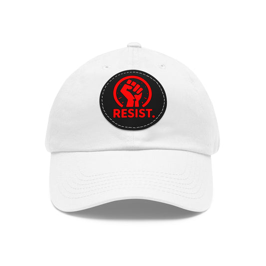 'Resist' Dad Hat with Leather Patch - Stylish Protest Accessory