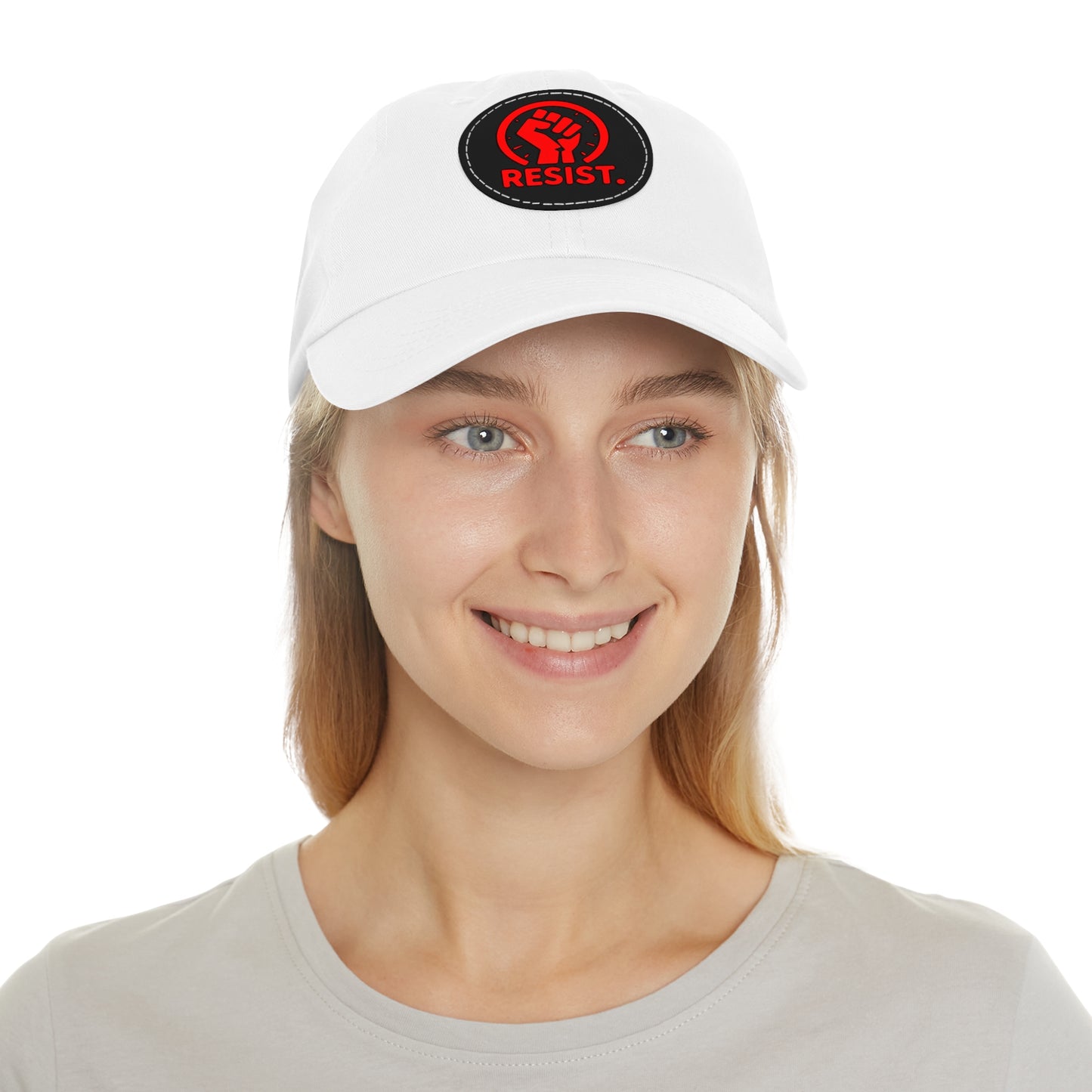'Resist' Dad Hat with Leather Patch - Stylish Protest Accessory