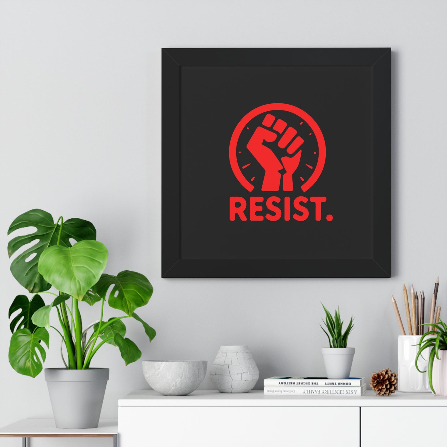 Framed Vertical "Resist" Poster