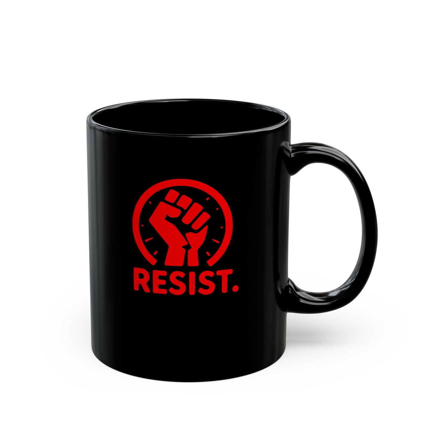 RESIST - Bold Design Black Ceramic Mug - 11oz & 15oz