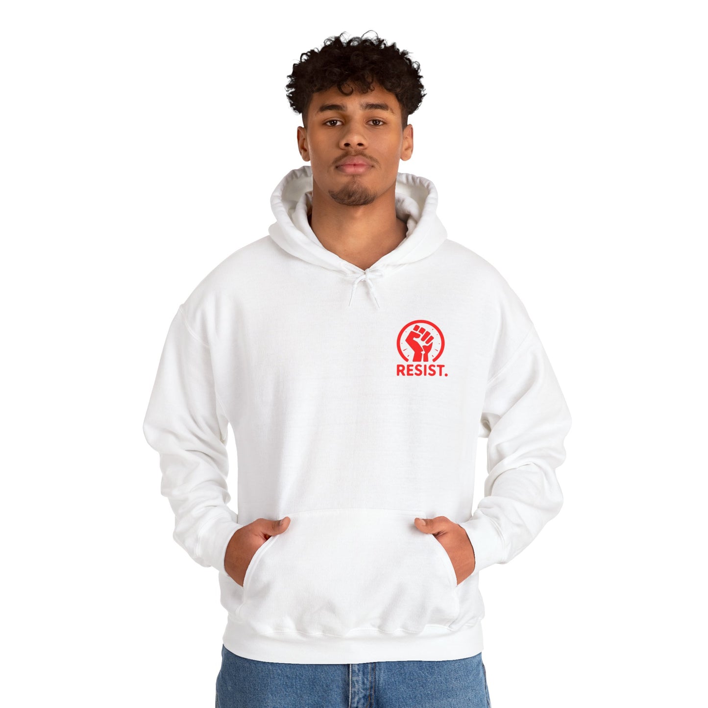 RESIST. Unisex Hooded Sweatshirt - Small Front Logo
