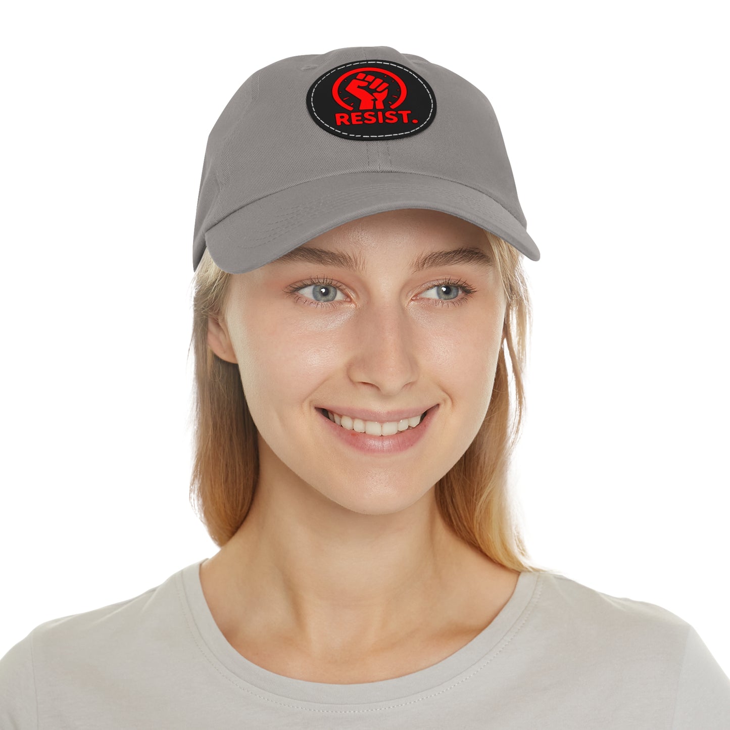 'Resist' Dad Hat with Leather Patch - Stylish Protest Accessory
