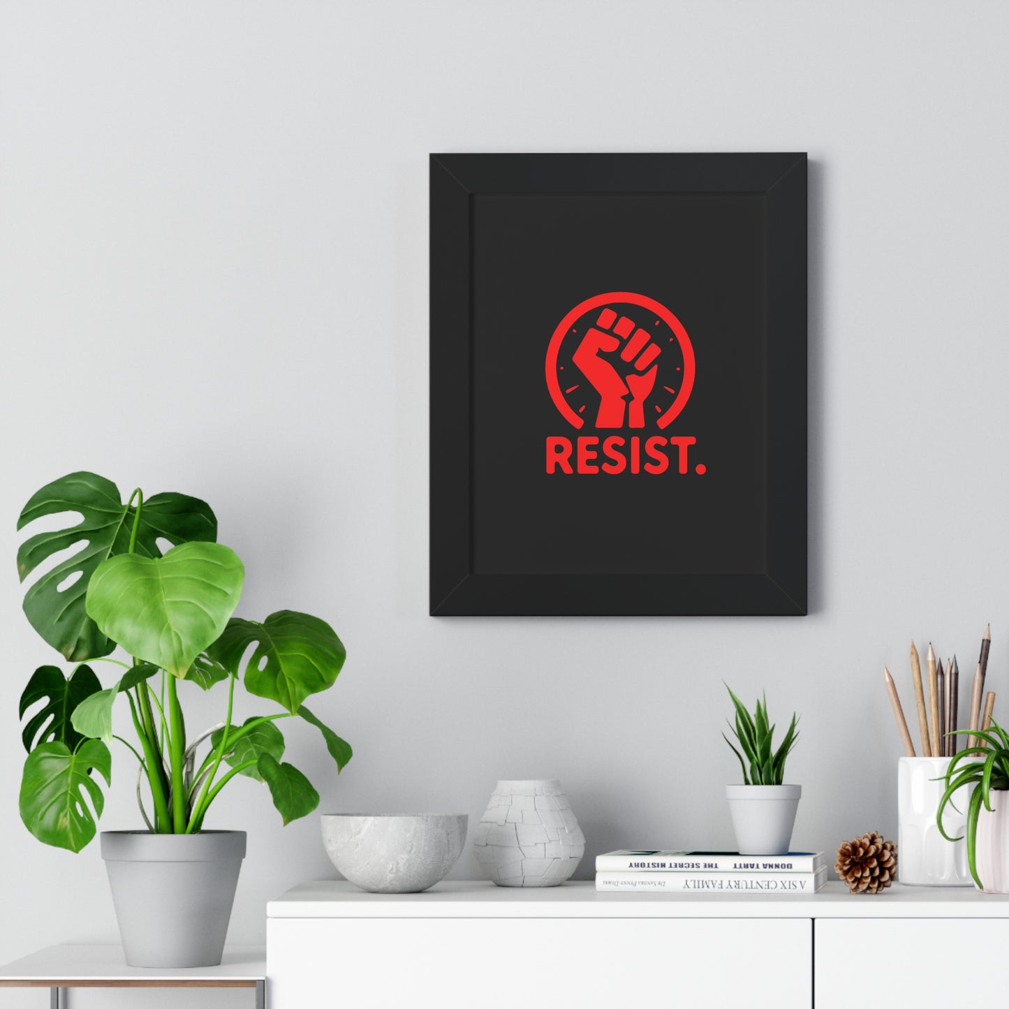 Framed Vertical "Resist" Poster