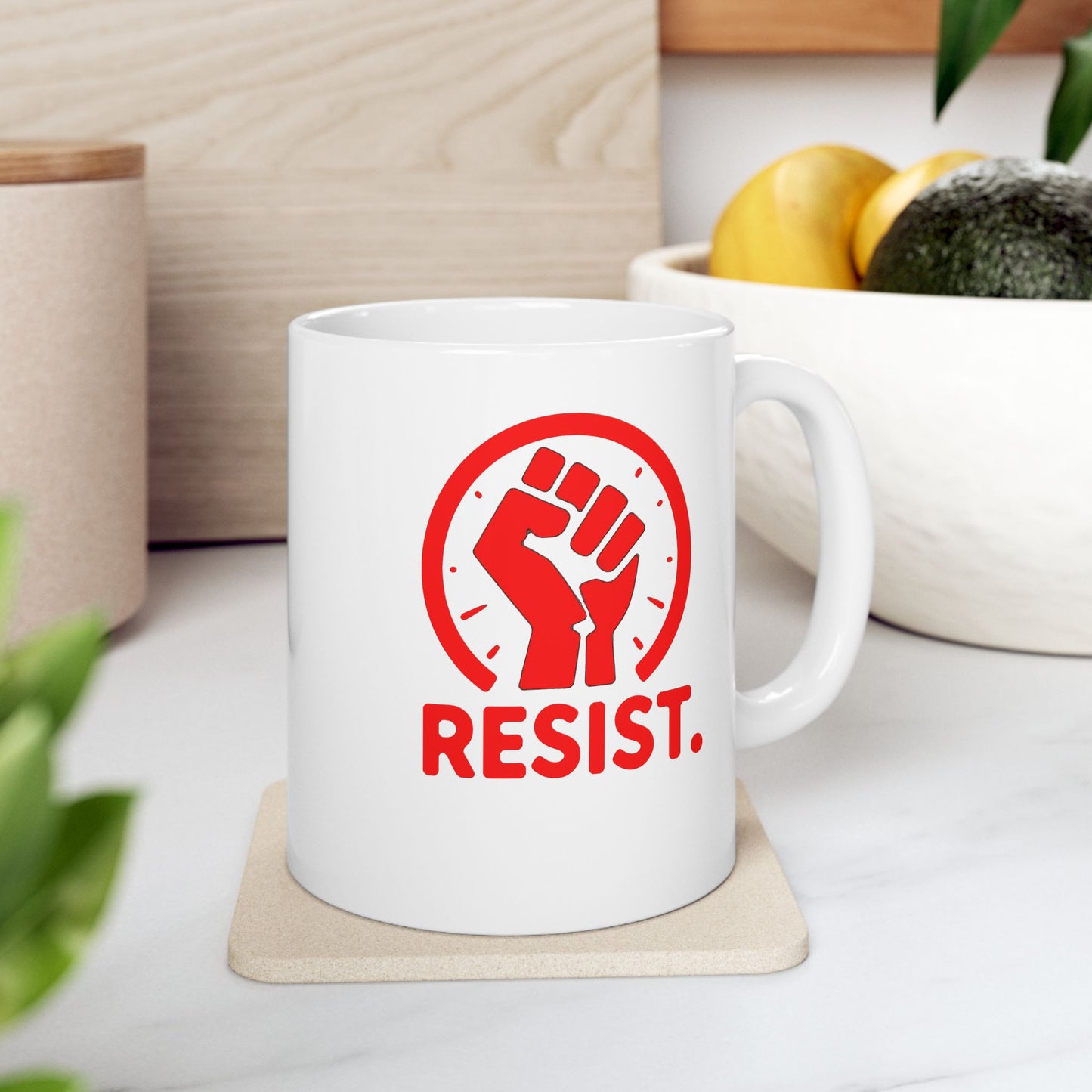 RESIST - Bold Design White Ceramic Mug - 11oz & 15oz