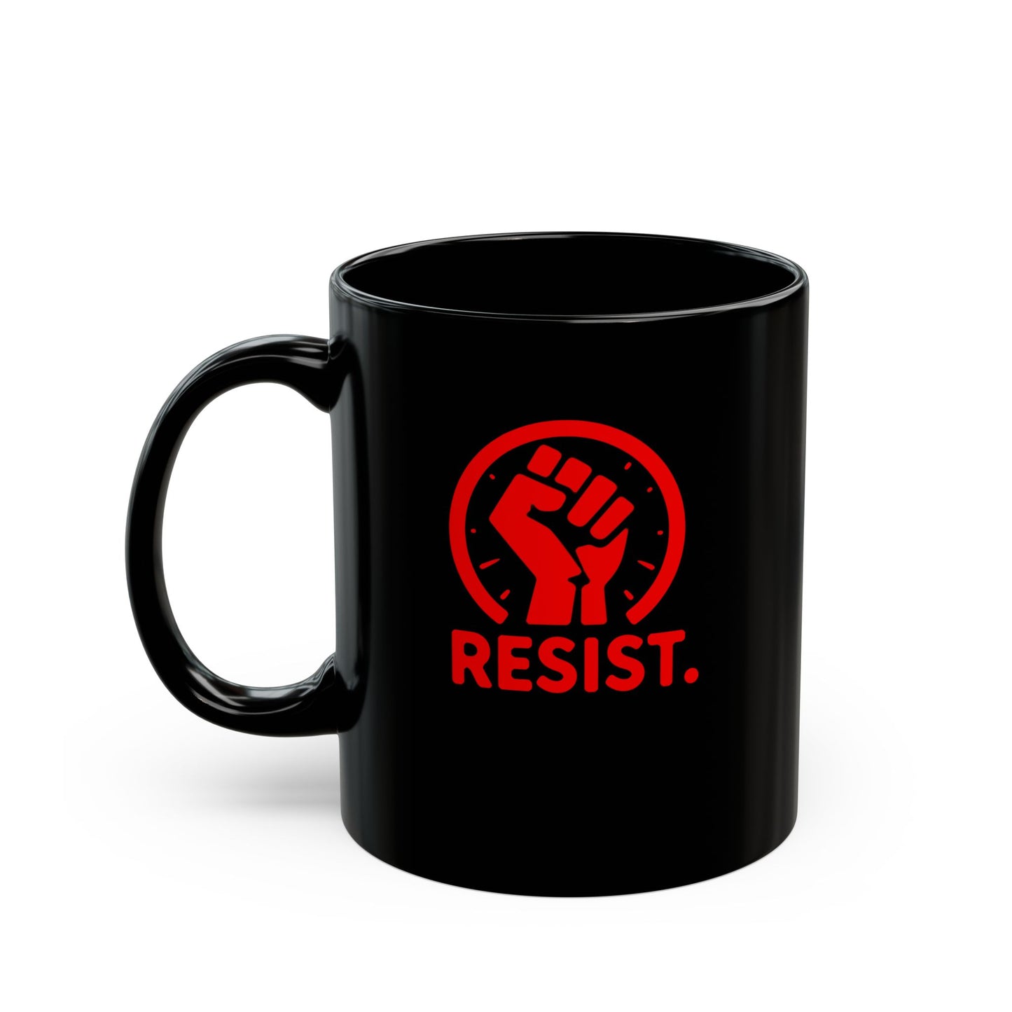 RESIST - Bold Design Black Ceramic Mug - 11oz & 15oz