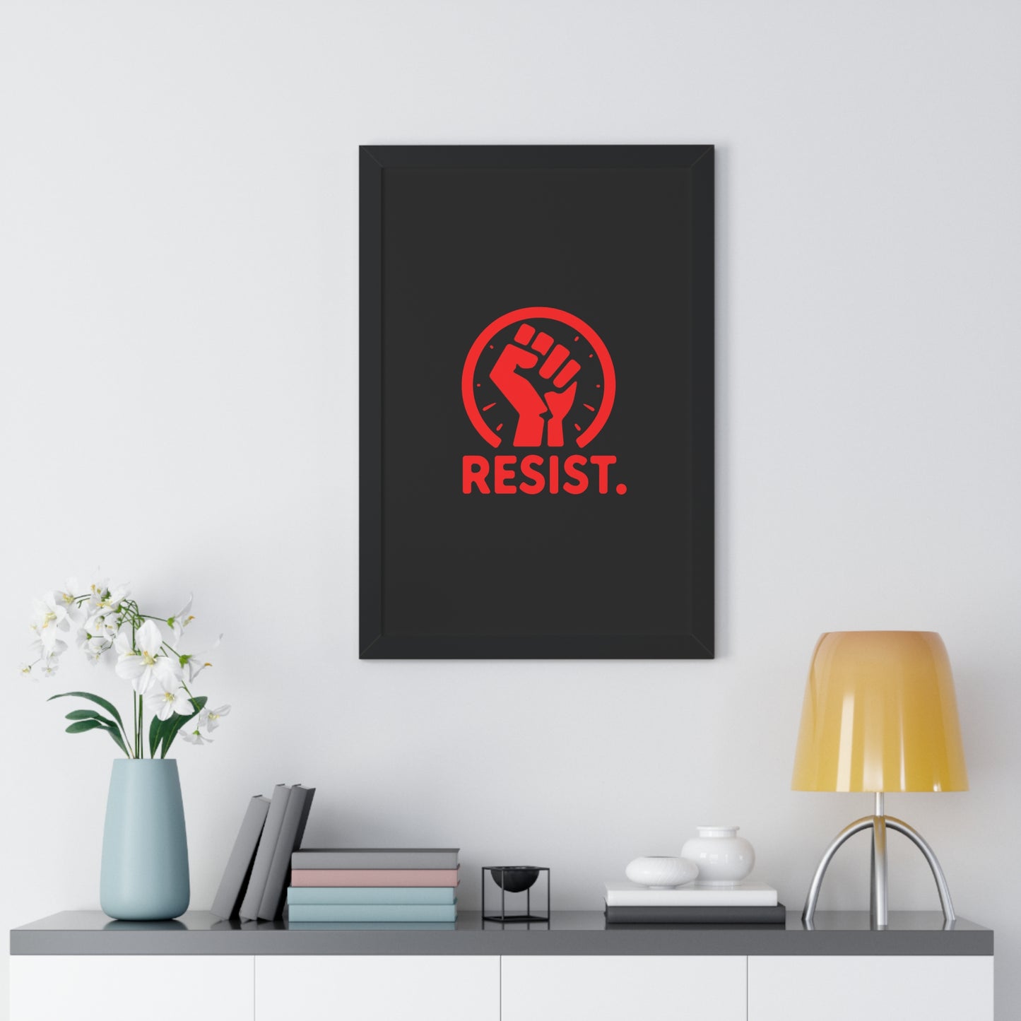 Framed Vertical "Resist" Poster