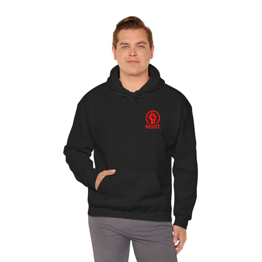 RESIST. Unisex Hooded Sweatshirt - Small Front Logo