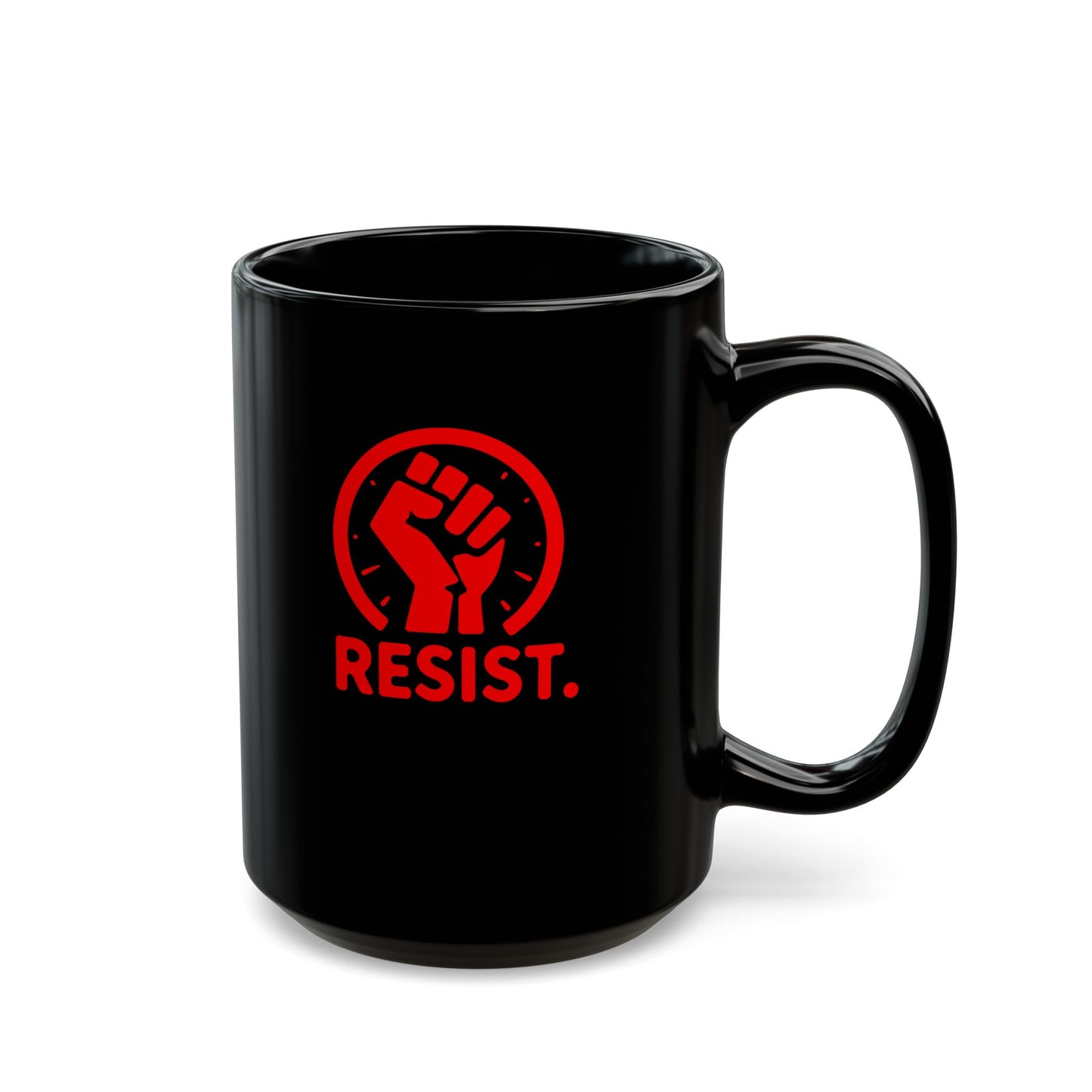 RESIST - Bold Design Black Ceramic Mug - 11oz & 15oz